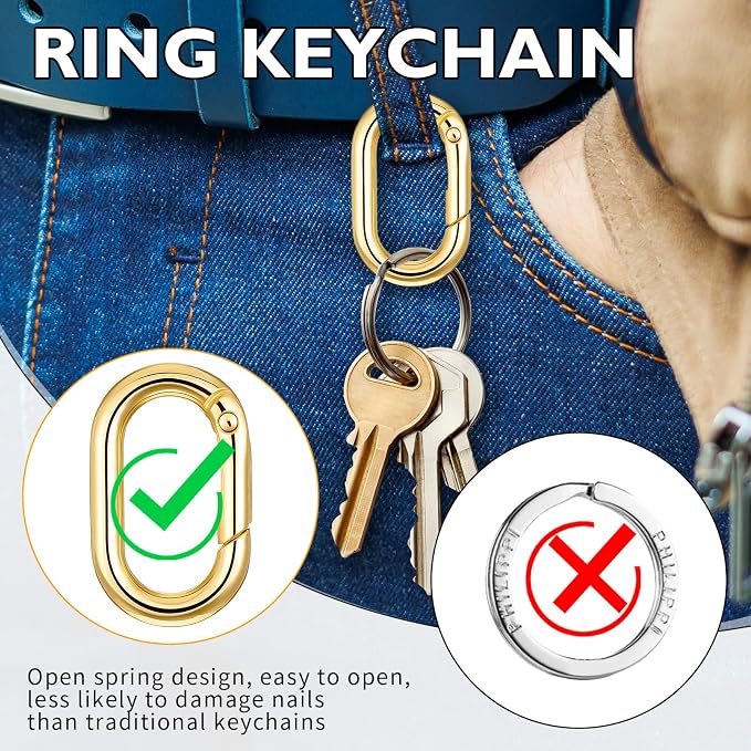Small Carabiner, O-Ring Key Ring - Image 6
