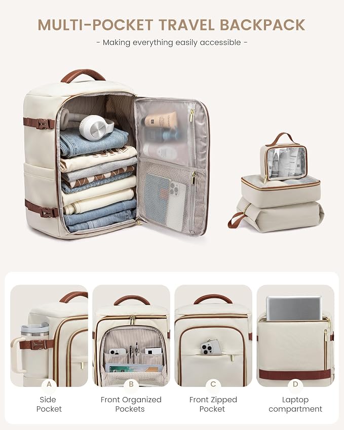 LOVEVOOK 40L Travel Backpack Carry on Flight Approved, Personal Item Bag - Image 4