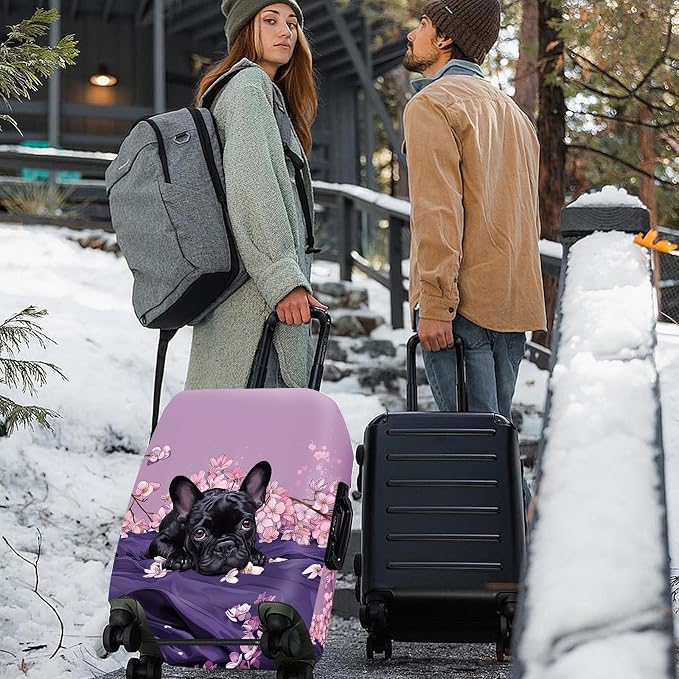 ANNA QUEEN French Bulldog Luggage Cover, Cute Black Dog - Image 2