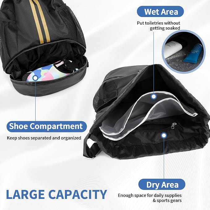JELUTAR Drawstring Backpack Gym Bag - Image 4