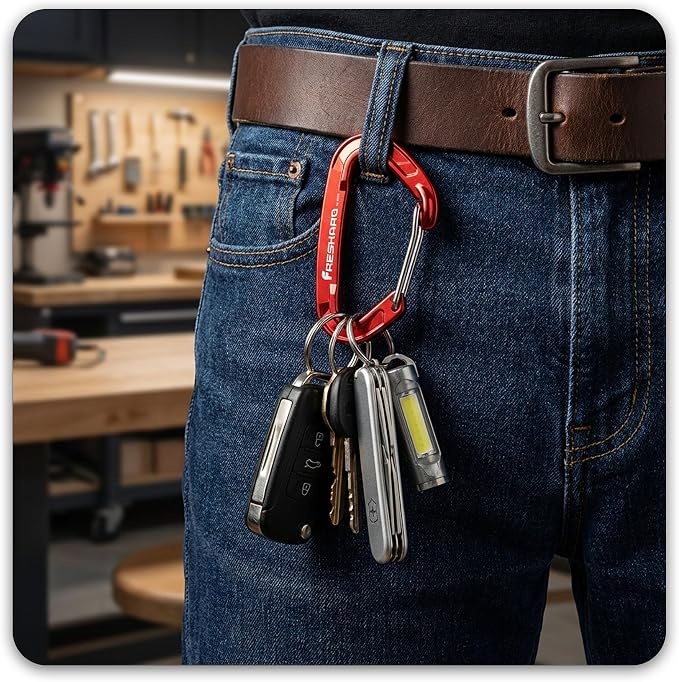 FresKaro 5pcs Nano Carabiner Clips, 8kN 1798lbs, Small Sturdy, Reliable - Image 5