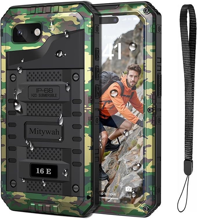 Mitywah Waterproof Case for iPhone 16e and for iPhone 17e, Shockproof Heavy by Mitywah
