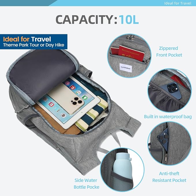 10L Foldable Lightweight Backpack – Packable Travel Daypack - Image 3