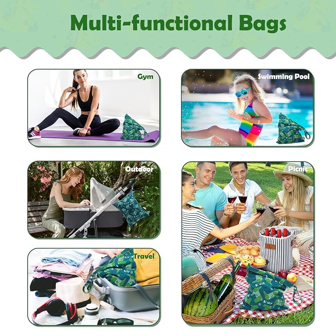 ALVABABY 3pcs Cloth Diaper Wet Dry Bags Waterproof Reusable - Image 4
