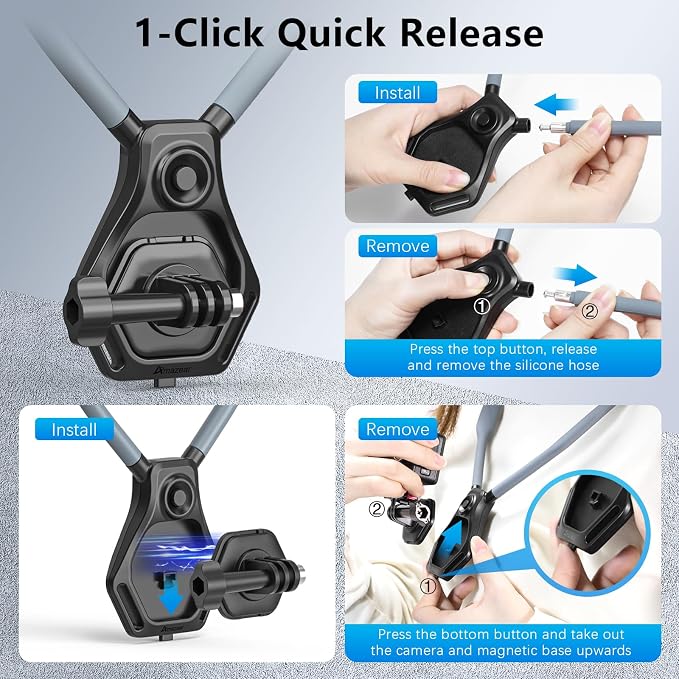 AMAZEAR Magnetic Neck Holder for DJI OSMO Pocket 4/3 Action 6 Insta 360 X5 - Image 3