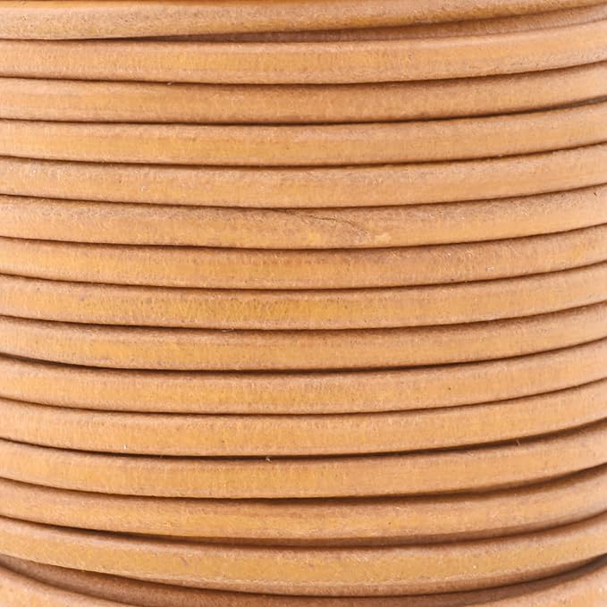 Mandala Crafts Round Genuine Tan Leather Cord - Image 3