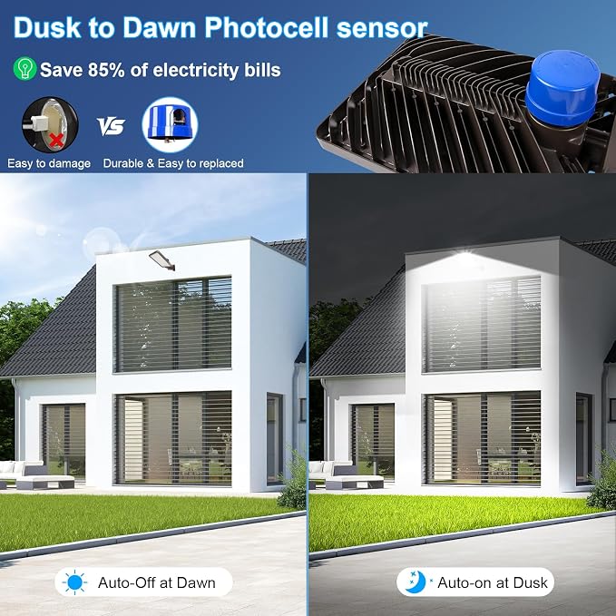 350W LED Parking Lot Light Outdoor:Arm Mount 52500LM Super Bright Dusk to Dawn - Image 2