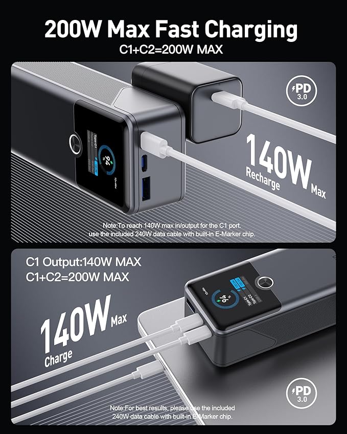 SIXTHGU Laptop Power Bank, 3-Port 20, 000mAh Portable Charger - Image 2