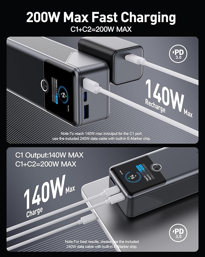 SIXTHGU Laptop Power Bank, 3-Port 20, 000mAh Portable Charger - Image 2