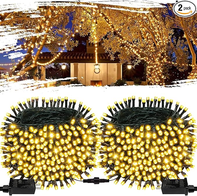 2-Pack Total 164FT 400LED Connectable Christmas Lights Outdoor, Christmas by OZS
