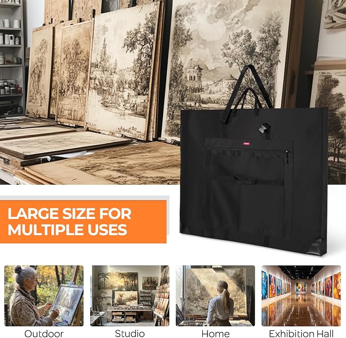Nicpro Large Size Art Portfolio Case, Artist Portfolio Tote Bag - Image 8