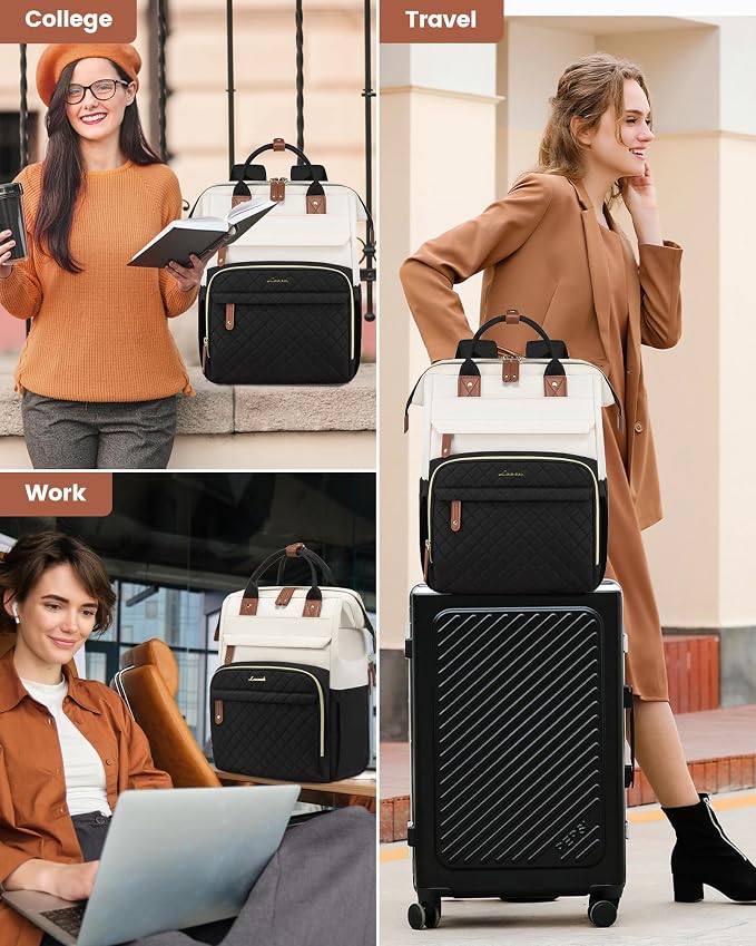 LOVEVOOK Laptop Backpack for Women, 15.6'' Waterproof Nurse Bag Teacher Work - Image 9