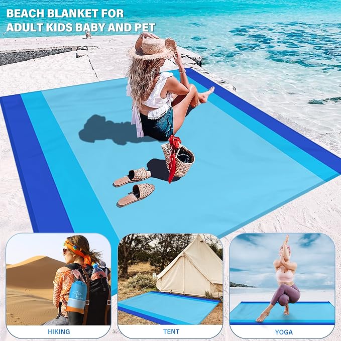 Famstar Beach Blanket Oversized Extra Large 10'X 9', Waterproof Sandproof Beach - Image 4