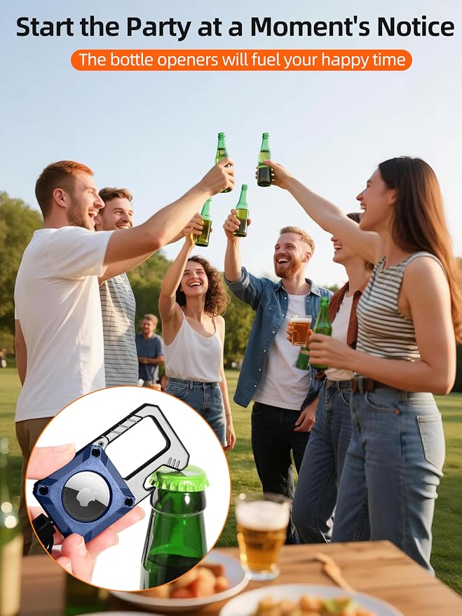 Air Tag Keychain with Carabiner, Heavy Duty Keychain Bottle Opener, Waterproof - Image 5