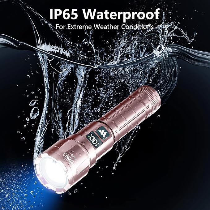 WdtPro LED Rechargeable Flashlight 2 Pack, Super Bright Zoomable 6000 Lumens - Image 5
