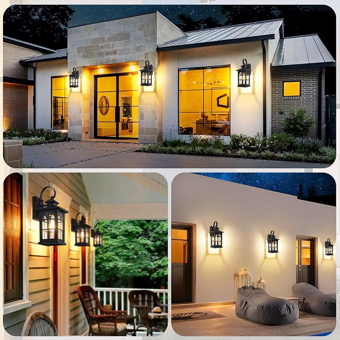 2-Pack Dusk to Dawn Outdoor Wall Light Fixtures, Aluminum Exterior Lighting - Image 6