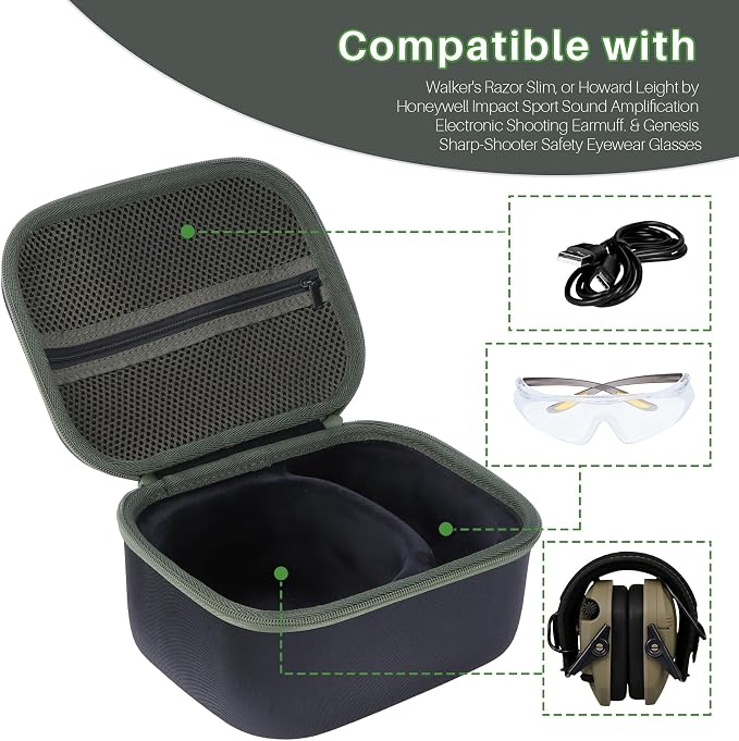 Storage Case Compatible with Walker's Razor Slim Shooting Hearing Protection - Image 3