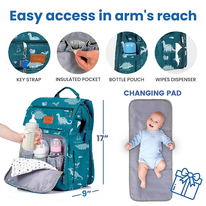 PILLANI Baby Diaper Bag Backpack - Image 3