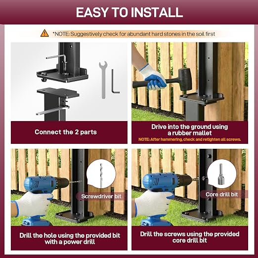 Goovilla Fence Post Repair Kit, Robust Quick-Fix Wood Support - Image 7