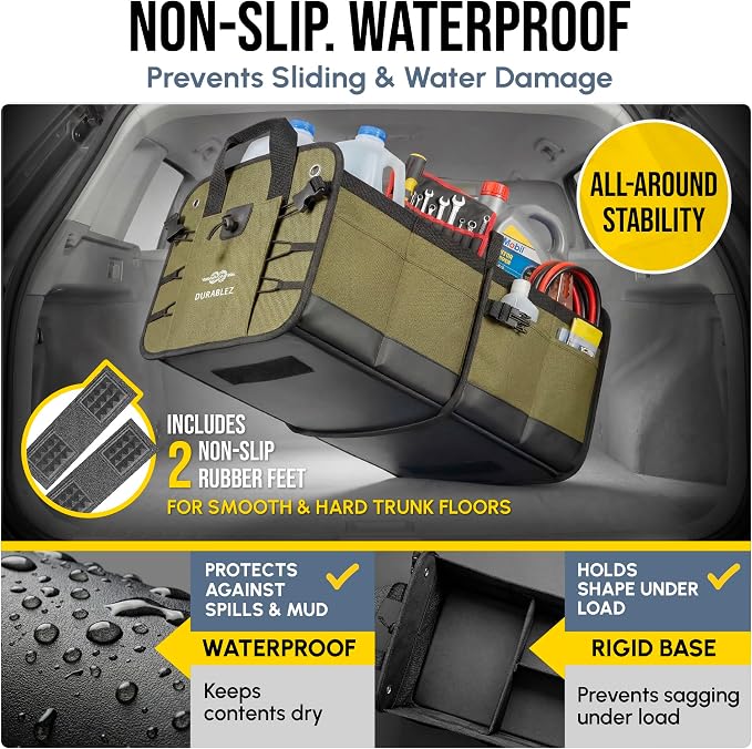 Heavy Duty Foldable Trunk Organizer 2-Section – Dual-Compartment Car Cargo Box - Image 5