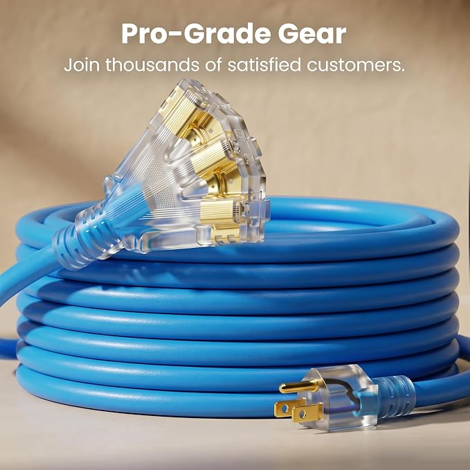 GEARit 100 Ft Extension Cords 12/3 Gauge Outdoor/Indoor Triple Outlet SJEOW 12 - Image 9