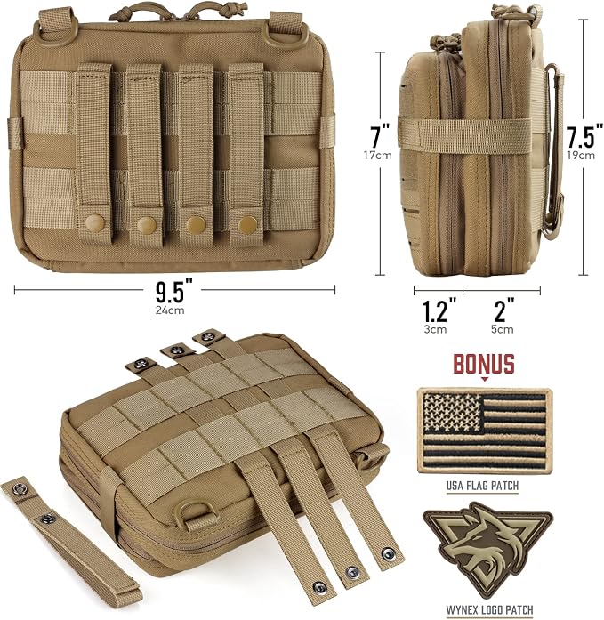 WYNEX Tactical Molle Admin Pouch of Double Layer Design, Admin Pouches Molle - Image 5