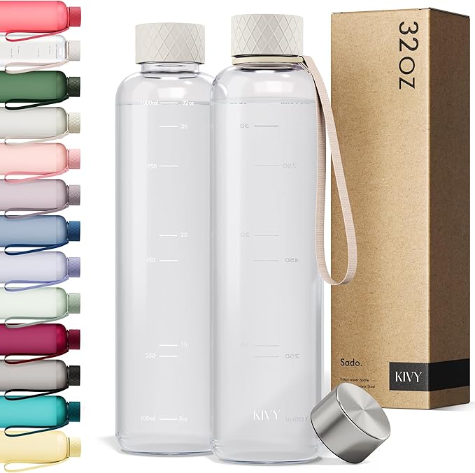 KIVY Slim Water Bottle 32oz Fits Backpack & Cupholder by KIVY