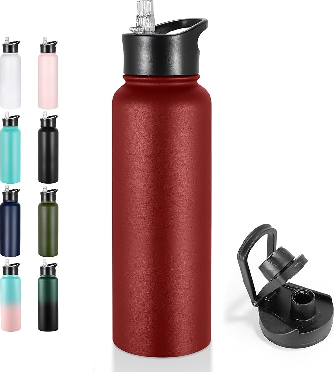 VEGOND 40 oz Insulated Water Bottle Stainless Steel Metal Water Bottles by VEGOND