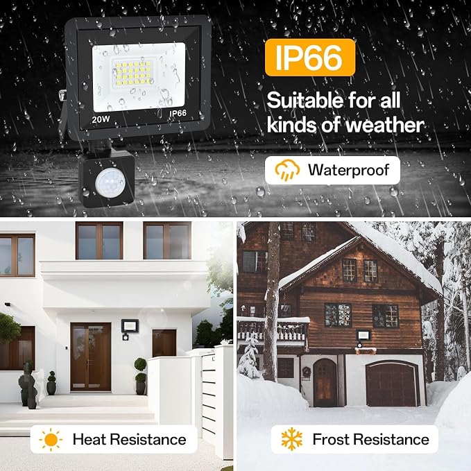 Motion Sensor Flood Light Outdoor, Plug in Motion Sensor Light - Image 3