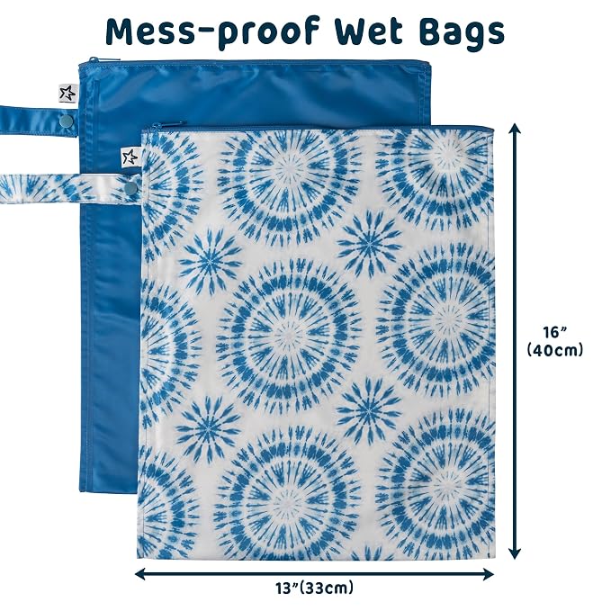 Tiny Twinkle Mess Proof Wet Bags | 2-Pack Reusable Waterproof Wet Bags - Image 5