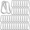 50 Pack 3.9" Heavy Duty Carabiner Clips, M10 Sliver Galvanized Steel Spring by SEUNGCH