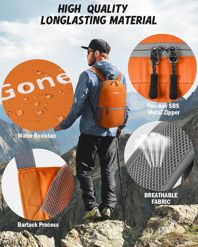 Gonex Ultra Lightweight Packable Backpack 20L Daypack Handy Foldable Camping - Image 4