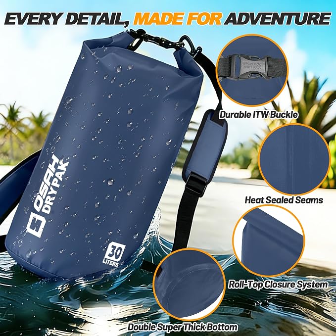 Waterproof Dry Bag, 5L/10L/20L/30L/40L Roll Top Lightweight Storage Backpack - Image 4