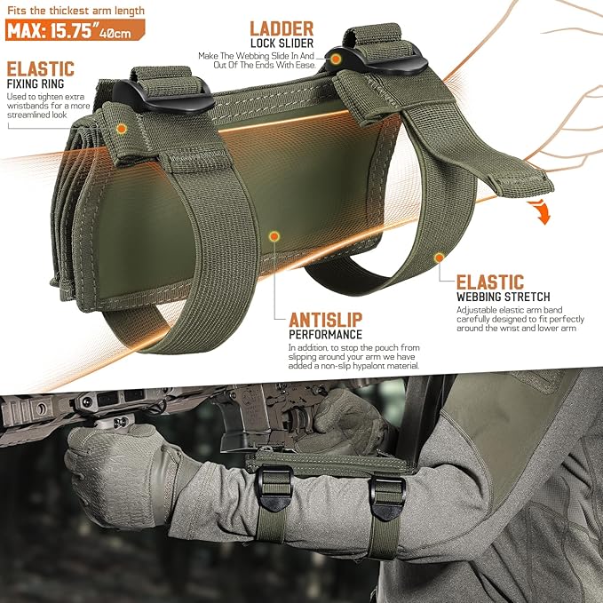 LIVANS Map Case Tactical Arm Sleeve QB Wristband Map Pouch Tactical Armband - Image 6