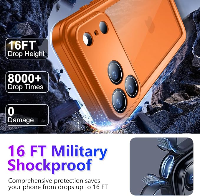 Temdan Compatible with iPhone 17 Pro Max Case, Waterproof Built-in Screen & - Image 3