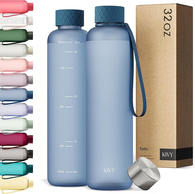 KIVY Slim Water Bottle 32oz Fits Backpack & Cupholder by KIVY