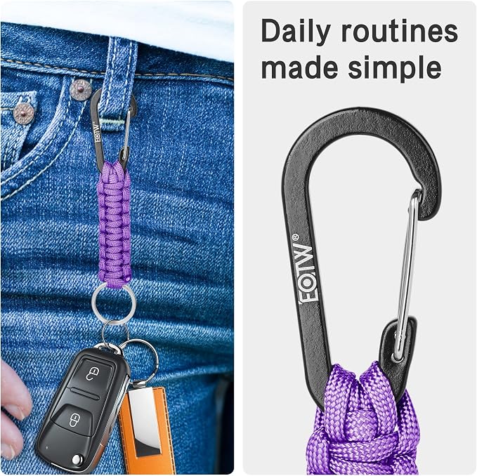EOTW Paracord Keychain for Men Women Paracord Carabiner Backpack Keychain - Image 3