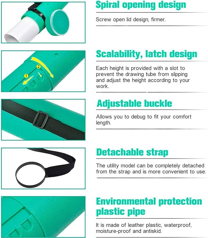 2-Pack Extendable Poster Tubes Expand from 24.5” to 40” - Image 3