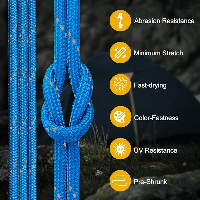 Reflective Paracord Rope 850Ib, 50/100/200/500/1000ft 4MM 11 Strand Strong - Image 4