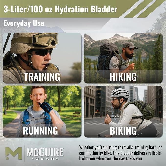 M MCGUIRE GEAR Hydration Bladder, 3L/100 oz. Water Bladder, Leak Proof - Image 4