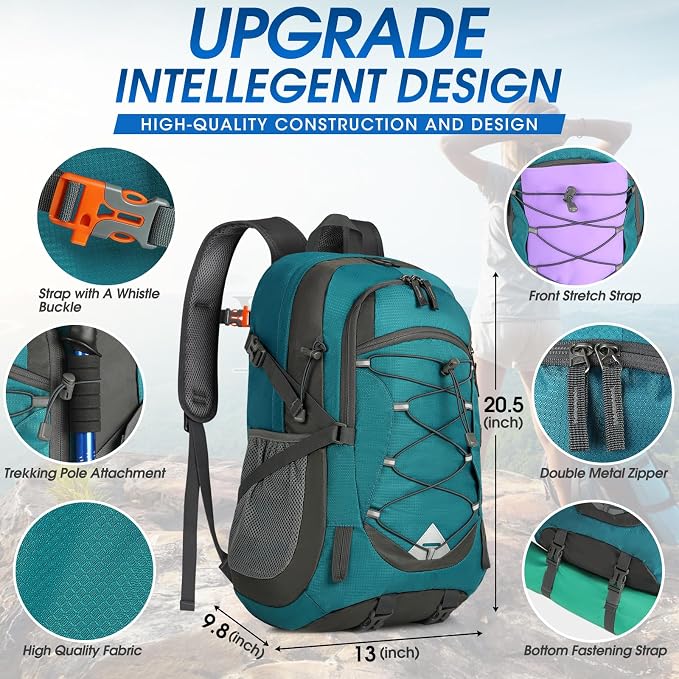 IGOLUMON Hiking Backpack 40L Packable Lightweight Camping Backpack Men Women - Image 2