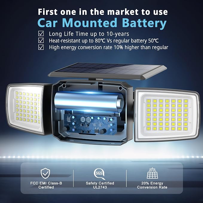 Solar Security Light Outdoor, Solar Flood Light - Image 8