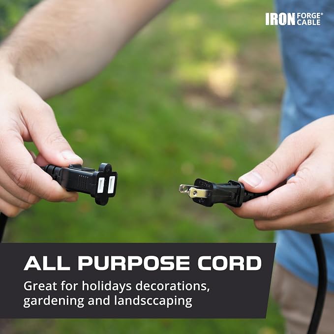 Iron Forge Cable 6 ft Black Extension Cord, 6 Foot Extension Cord - Image 4