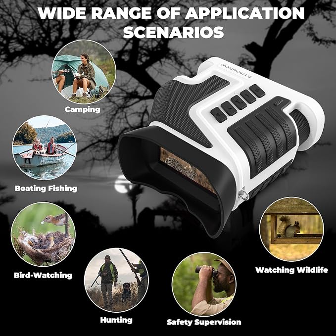 WOSPORTS 4K Night Vision Goggles – 1315FT Detection, Dual Zoom, Rechargeable - Image 8