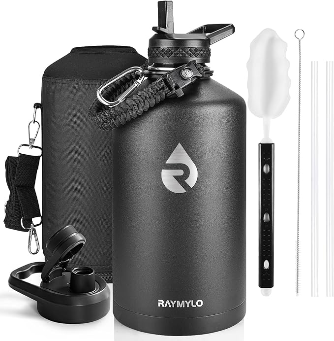 RAYMYLO One Gallon Water Bottle Insulated, Triple Walled Vacuum Stainless Steel by RAYMYLO