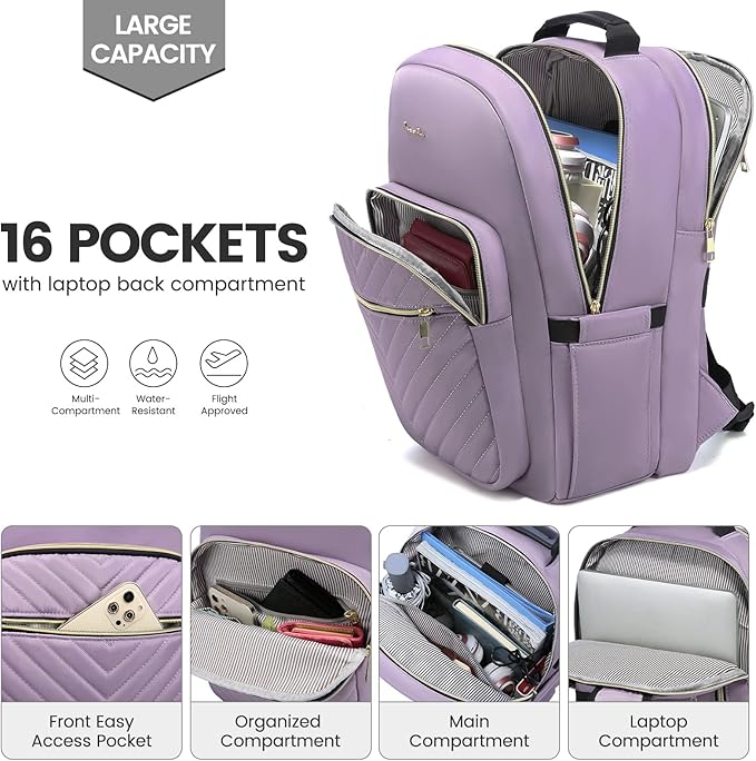 LOVEVOOK Laptop Backpack for Women 17.3 inch, Cute Womens Travel Backpack Purse - Image 2