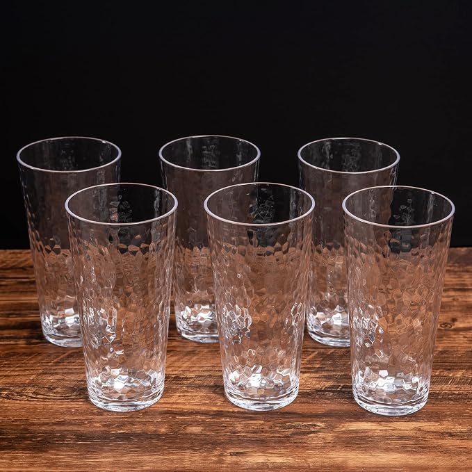 26-ounce Acrylic Highball Glasses Plastic Tumbler Larger Drinking Glasses - Image 5