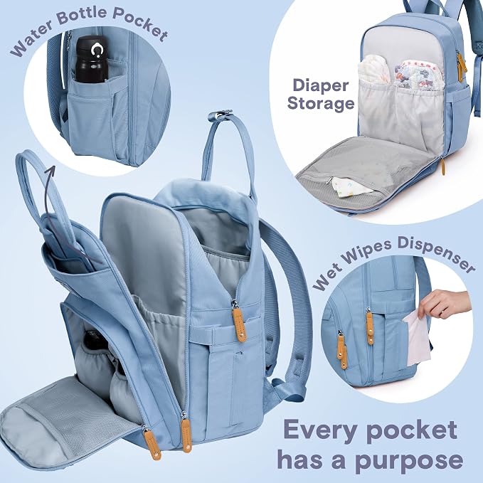RUVALINO Diaper Bag Backpack-Multifunction Baby Travel Bag - Image 3