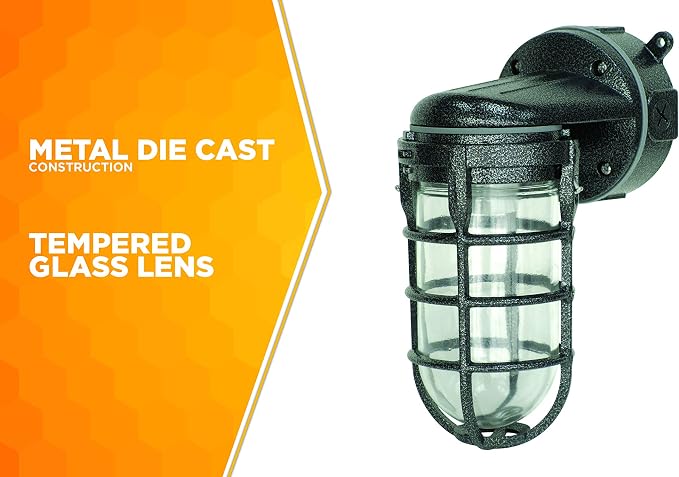 Woods L1707SVBLK Wall Mount Light in Hammered Black Finish Sturdy Die Cast - Image 3