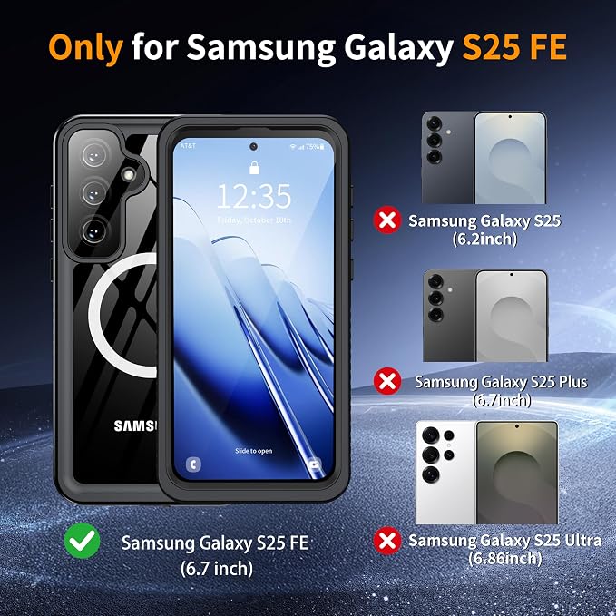 ANTSHARE Magnetic for Samsung Galaxy S25 FE Case, Waterproof - Image 2